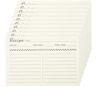 TOMETURE 10pcs Fiche Recette en Papier Kraft pour Articles Cuisine, Cartes de Régime Soi-même, Accessoires Cuisine, Papier à Recettes Compact, Lisse et Résistant la Déformation