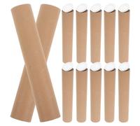 TOMETURE 12 Pièces Lot de Rangement Marron en Papier Kraft avec Bouchons, Surface Extérieure Écrivable, Protection Courbure et Déformation, pour Documents et Œuvres D'art Près des Étagères
