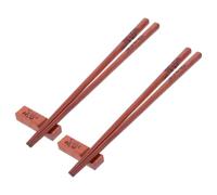 TOMETURE 2 Paires Baguettes en Bois Réutilisables, Boîte de Baguettes Présent, , Marron, avec Support et Coffret Présent, pour Repas Quotidiens et Voyage International