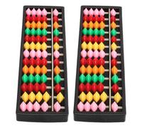 TOMETURE 2 Pièces Abacus de Calcul Mental 13 Colonnes en Plastique, Perles Colorées Contrastées et Glissement Fluide, pour Classes Élémentaires et Soutien Familial