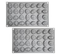 TOMETURE 2 Pièces Moule à Chocolat Léger et Compatible Lave-vaisselle 28 Cavités Forme Galets en Silicone pour Pâtisserie Créative et Décoration Cuisine