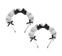 TOMETURE 2 Pièces Serrage-têtes pour Fille Nœud en Dentelle, Accessoire de Cheveux Léger et Confortable, pour Cosplay et Fêtes D'anniversaire