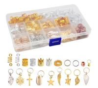 TOMETURE 238 Pièces Perles Dreadlocks en Métal pour Décoration de Cheveux et Tresses, Accessoires pour Créer des Coiffures
