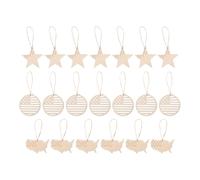 TOMETURE 24 découpes en bois vierges, décorations patriotiques à suspendre aux couleurs du drapeau américain, bois brut non fini pour le 4 juillet et la Journée des anciens