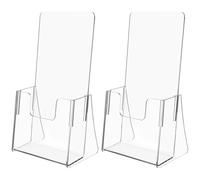 TOMETURE 2pièces Présentoir Acrylique Transparent Support Brochures Rigide Organiseur Menu Compact Étagère Documents Bureau