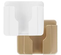 TOMETURE 2pièces Support Mural pour Téléphone avec Adhésif Auto-Collant Organiseur de Prise et Étagère de Charge Lot de Blanc et Doré Support Stable pour Téléphone Portable Près Prise