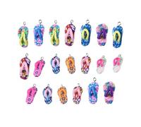 TOMETURE 30 Pièces de Breloques Tong en Argile Douce Colorée, Accessoires pour Bijoux Diy, Décoration D'été Tropicale, pour Bracelets et Colliers Faits Main Couleur Couleur Aléatoire