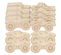 TOMETURE 36 pièces de décorations en bois à peindre soi-même, sur le thème des camions monstres, pour une fête sur le thème de la voiture - Cadeaux pour enfants