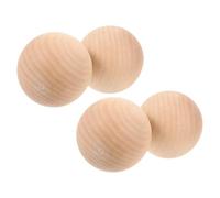 TOMETURE 4 Pièces Boules de Croquet en Bois, Légères et Rondes, Finition Raffinée, Maniement Confortable, pour Jeux de Pelouse et Fêtes en Extérieur