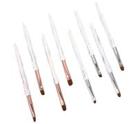 TOMETURE 8 Pièces Pinceaux pour Manucure à Pointe Ronde, Faciles à Contrôler, Réduisent la Fatigue des Mains, Matériaux Plastiques et Aluminium, pour Salon et Manucure DIY