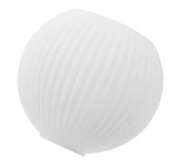TOMETURE Abat-jour en Verre Blanc Rayé Plat Rond pour Lampe Globe, Accessoire DIY Facile à Installer, pour Chambre et Usage Commercial