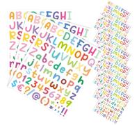 TOMETURE Autocollants Résistants à L'eau 10 Feuilles pour DIY Alphabétiques en Vinyle de Petits Autocollants Alphabet et Chiffres pour Décoration et Scrapbooking