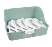 TOMETURE Bac à Litière d'angle pour Lapin et Petit Animal en Abs Design Anti-éclaboussures, Structure à Quatre Coins Environnement Confortable et Élégant