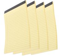 TOMETURE Bloc-notes Juridique Petit Format 4pcs Papier Jaune à Lignes Horizontales, Bloc-notes D'élève Déchirable pour Usage Multiple la Maison Bureau
