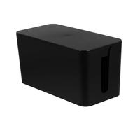 TOMETURE Boîte de Câble en Plastique Noire Petite Taille, pour Multiprise et Prise Multiple, Organiseur Bureau pour Accessoires Électroniques Domestiques