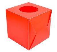 TOMETURE Boîte de Tirage Rouge en Plastique avec Ouverture Ronde, Boîte à Tombola Multifonction pour Collecte Facile de Tickets, Votes et Dons Lors D'événements