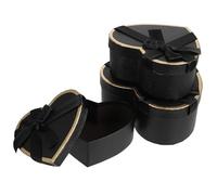 TOMETURE Boîte Présent en Carton de Cœur Noire Couvercle Coffret Présent Polyvalent pour Parfums Rouges à Lèvres Bijoux pour Saint-valentin et Anniversaire