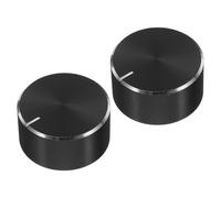 TOMETURE Bouton Potentiomètre Métallique 6 Mm Noir 2 Pièces Bouton de Commande Rotatif pour Variateur de Lumière Remplacement pour Appareils Électroménagers et Guitare Contrôle Précis