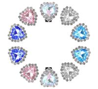 TOMETURE Breloques à Faciles Utiliser Cœur D'aluminium Verre, Forme et 12 Clips en Alliage Accessoires pour Décoration de Couleur Aléatoire Soi-même Chaussures Baskets