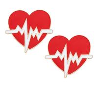 TOMETURE Broches battement de cœur en alliage léger rouge, épingle créative d'infirmière portable, 2pcs pour usage médical et décoration de vêtements