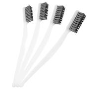 TOMETURE Brosse Métallique à Gratter en Acier Inoxydable Mini 3 Rangées, Lot de 4 Brosses pour Nettoyage Industriel, Débosselage et Élimination Rouille, Brosse Abrasive Polyvalente