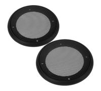 TOMETURE Cache et Installation Facile Voiture Haut-Parleur Noire en Maille Métallique 2pcs avec Cadre Plastique, Protection Solide pour Haut-parleurs Audio Automobile