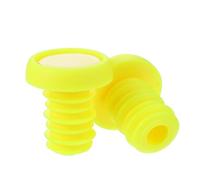 TOMETURE Capuchons de Guidon Remplacement en Polyester et Caoutchouc, Portable Jaune, Embouts de Barre 1 Paire pour Vélo pour Bouchons de Guidon