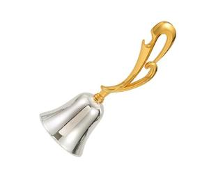 TOMETURE Cloche à Main en Alliage de Zinc Argenté, Sonnette à Main Bruyante pour Communication, pour Commerçants et Réunions Familiales