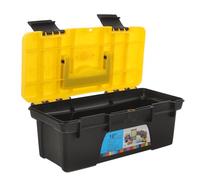 TOMETURE Coffret à Outils Portable en Plastique Noir, Grosse Capacité Étanche Design Délicat, pour Réparations à Domicile et Rangement D'outils Mécaniques Auto