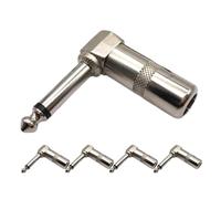 TOMETURE Connecteur Jack Mono 6,35 Mm Alliage de Zinc, Facile à Souder à 90 Degrés Pack de 5 Pièces Argentées pour Guitare et Amplificateur pour Musiciens