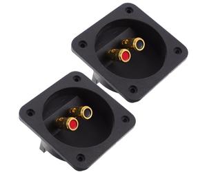 TOMETURE Connecteurs de Câble de Haut-Parleur 3,1 Pouces Double Contact Doré, 2 Pièces pour Boîtier Audio de Subwoofer, Installation Autonome, Texture Résistante Métal Doré