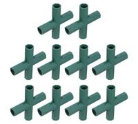 TOMETURE Connecteurs de Tuyaux Verts pour Réseaux D'irrigation et Structures de Culture en Plastique 16mm, Quatre Voies, Pack de 10 Pièces, Conception Haute Résistance