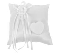 TOMETURE Coussin d'Alliances Mariage Blanc Carré en Tissu Porte-Alliances Cœur Oreiller Annulaire Décoratif pour Cérémonie et Décoration Mariage Accessoire Élégant pour Fiançailles et