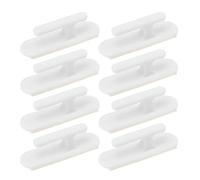 TOMETURE Crochet pour Rideaux Blanc en Plastique, Taquet de Corde pour Fenêtre, 8pcs, Fixation sans Perçage, pour Salon et Chambre Matrimoniale
