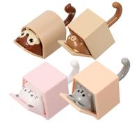 TOMETURE Crochets Muraux Adhésifs Décoratifs Design Mignon en ABS Lot de 4 pour Manteaux et Serviettes pour Salon ou Chambre