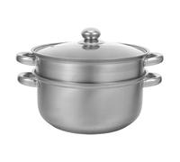 TOMETURE Cuit-vapeur : Cuit-vapeur double bain- de 24 cm (9,45 po) - - à 2 couches en acier inoxydable avec couvercle ventilé - Ustensiles de cuisine pour la cuisson à la