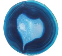 TOMETURE Dessous de Verre Réutilisable en Agate Naturelle Bleu, Tranche Fine pour de Bureau, Maison Bar