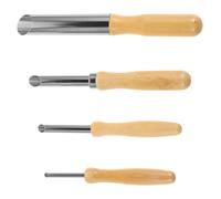 TOMETURE Ensemble de 4 Perforatrices Circulaires en Acier Inoxydable Poignées en Bois, Outils Précis pour Percer Tissu, Sculpture en Poterie à Domicile