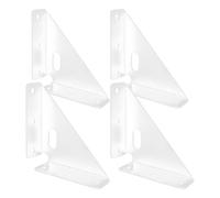 TOMETURE Équerre de renfort triangulaire (4 pièces) : 86 x 86 mm, pour table en bois, meuble de rangement ou lit. Renforcée et anti-vibrations. Couleur : blanc.