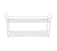 TOMETURE Étagère de Rangement pour lavabo - Étagère métallique à 2 Niveaux, Blanche, 34,5 x 20,3 x 8,5 cm