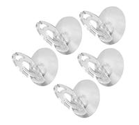 TOMETURE Étagère Murale Compacte en Plastique Porte-brosses à Dents 5pcs à Ventouses, Support de Rangement pour Brosses à Dents et Dentifrice, Salle de Bain