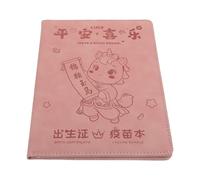 TOMETURE Étui de Rangement pour Certificats, Couverture de Certificat de Passeport en Pu Rose, Compartiments Étiquetés, Imperméable, pour Voyage et Hôpital, pour Parents et Nouveaux