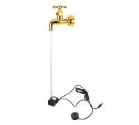 TOMETURE Fontaine d'Extérieur Robinet Invisible à Jet Continu avec Pompe USB 2W et Éclairage LED Cascade Décorative Suspendue pour Jardin et Bureau Arrosoir Flottant pour Ambiance