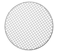 TOMETURE Grille Ronde de Barbecue pour Camping, Fer 35cm, Argenté | Surface Oxydée Lisse, sans Assemblage, Rangement Portable, pour Charbon, Foyer, Coffre, Jardin