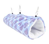 TOMETURE Hamac Tunnel en Peluche pour Cage, Abri Suspendu, Pourpre | Tissu Doux, Pose Facile, Jeu Enrichissant, pour Cages à Panneaux et Petites Bêtes