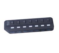 TOMETURE Hub USB 3.0 7 Ports Protection Surcharge en Aps, Adaptateur Multiport Compatible pour Accessoires PC et Station de Travail