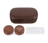 TOMETURE Kit de Rangement pour objectifs de Contact Portable avec Miroir, Pince et Bâton d’Aspiration, Conteneur léger en Plastique pour Voyages Marron