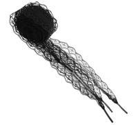 TOMETURE Lacets Plats Noirs en Dentelle Délicate pour Chaussures de Danse, Lacets de Baskets Stylés et Accessoires Mode pour Femmes et Filles, Longueur 140cm