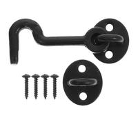 TOMETURE Loquet à Crochet pour Porte en Métal Noir, Construction Robuste et Design Classique, pour Décoration Intérieure et Maintien D'objets Lourds