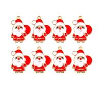 TOMETURE Lot de 10 Breloques Pendentifs Père Noël en Alliage Doré, Accessoires de Noël pour Bijoux Diy, Décoration Festive et Présents Originaux